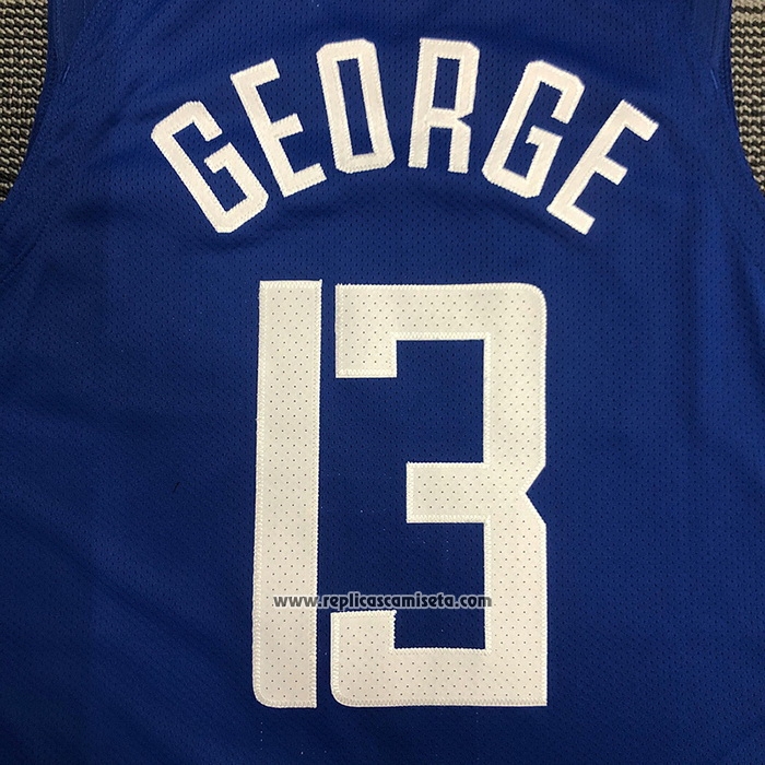 Camiseta Los Angeles Clippers Paul George #13 Icon 2020-21 Autentico Azul